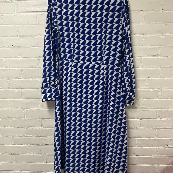 Kate Midi Shirt Dress in Mazarine Blue Birdie. Size 8 US - Picture 12 of 12